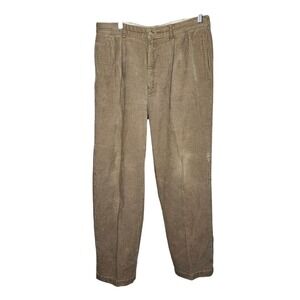 Polo Ralph Lauren Andrew Pant Mens Tan Pleated Wide Wale Corduroy Trousers Khaki